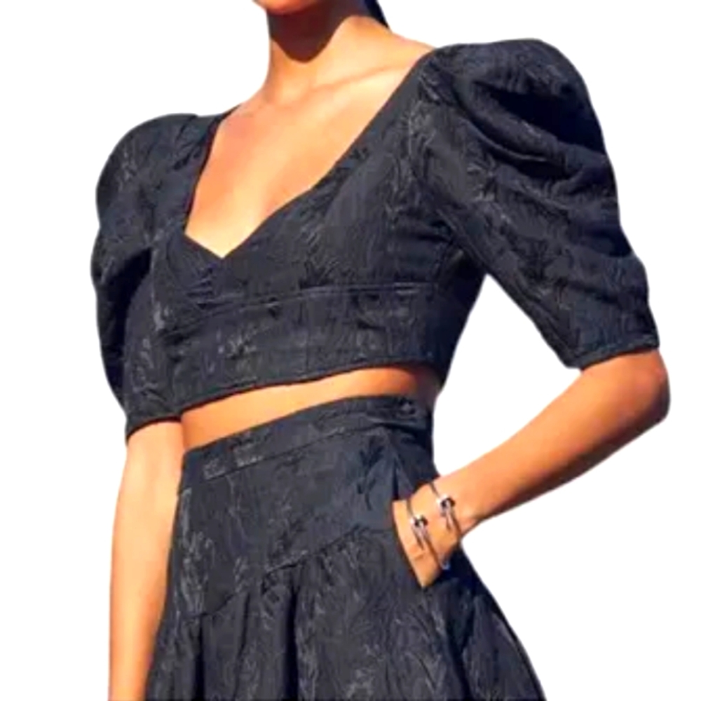 NWT Who What Wear Tops | Who What Wear Div Cropped Puff Sleeve Top Small